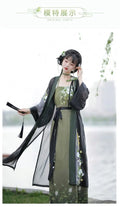 Olivegirl Song Dynasty Hanfu Summer Women's Clothing 2026 Embroidered Flower Coat Changgan Temple Strap Vest Spinning Skirt