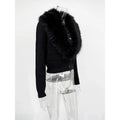 Elegant Faux Fur Coats Women's Warm Puffy Slim Long-Sleeve Collared Cardigan Winter Fashion High-Street Women Outwear
