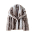2026 Winter Exclusive Striped Faux Fur Jacket Women Overcoat Brand Blogger Fashion Fluffy Fox Fur Collar Coat Outerwear