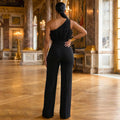 One Shoulder Romper Woman Jumpsuit Party Club High Waist One Piece Birthday Outfit Mono De Mujer Elegante Birthday Overalls