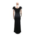 Elegant Evening Dress Sequin Feather Shoulders Mermaid Gowns for Wedding Prom Party Club Special Occasions Split Long Dress