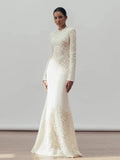 Solid Color Elegant Party Vestido Women'S Spliced Mesh Sequin Slim Long Sleeved Maxi Long Dress
