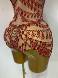 Women Sexy See Through Crystal Bodysuits Luxury Birthday Dancer Stage Performance Wear Mesh Sparkly Rhinestone Nightclub Outfit