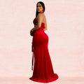 Sexy Halter Backless Velvet Dress Women Lace Up High Side Split Bodycon Maxi Evening Night Club Party Long Dresses Vestidos