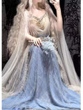 Exotic Charm The Western Princess Han Elements Goddess JSK Skirt Suit Dunhuang Flying Apsaras Hanfu Female Women Cos Cosplay