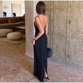 Sexy Polka Dots Backless Women's Long Dress Beads Square Collar Sleeveless Beach Dresses 2026 Summer Lady Holiday Robes New