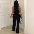Womens Halter Neck Bow Tie Crystal Long Pants Jumpsuits Rompers Elegant Sleeveless Sequins Party Jumpsuits Overalls 2026