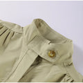 Fashion Shoulder Padded Short Windbreaker Women Solid Full Sleeve Turn-down Collar Single Breasted Coat Lady Autumn Chic Coats