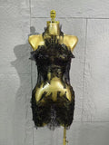 Glamorous Mesh See Through Pearl Lace Party Mini Dress Celebrate Birthday Photo Shoot Wear Performance Stage Costume
