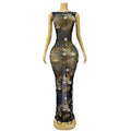 Glam Mesh Temperament Waist High Transparent Dress Adult Model Catwalk Trendy Cocktail Party Evening Dress Mini Vestido Glam Hot