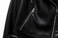 Women's Spring Black faux-leather jacket Casual zipper and belt Cycling jacket Casual jacket jacket