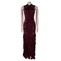 Sexy Sparkly Sequin Patchwork Bodycon Dresses for Woman Ruffle Tassel Dress Female Party Clubwear Long Birthday Outfits
