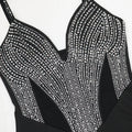 Rhinestones Spaghetti Strap Mesh Sequin Prom Maxi Dress Sexy Evening Long Split Side Party Luxury Wedding Guests Dress