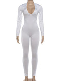 Cross Bandage Hollow Design Jumpsuits Woman o-Neck Full Sleeve Backless Skinny Peach Hip Sexy Club Party Overalls