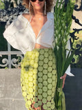 Solid Minimalist Casual Skirt For Women High Waist Patchwork Zipper Irregular Hollow Out Skirts Female Fashion New