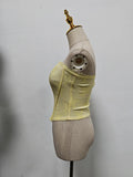 Solid Spliced Diamonds Hollow Out Vests for Women Strapless Sleeveless Tunic Temperament Vest Female