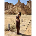 Solid Two Piece Set for Women Strapless Sleeveless Top High Waist Slimming Dress Female Fashion Style New