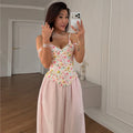 Sexy Women's Printed Fishbone Sling Top Slim Sleeveless Waist Cinched Strap Vest 2026 Summer Lady Holiday All-match Tops