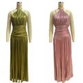 Sleeveless Backless Dress with Sash Neck Hanging Split Design Formal Gown Women's Fashion Spring Summer Autumn Winter Dress