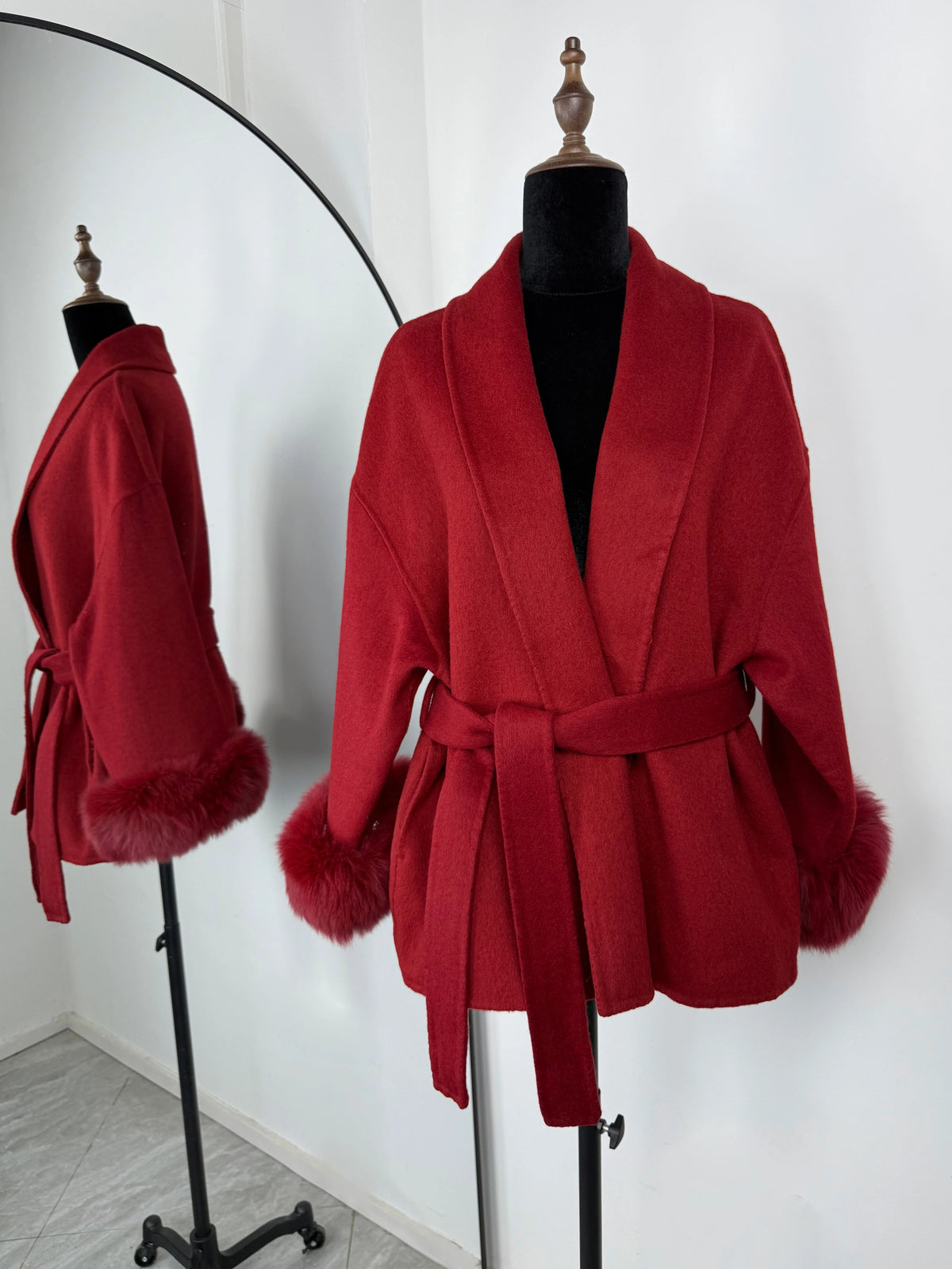 Fox Fur Woolen Coats Women's Short Coat Office Lady Removable Elegant Double-sided Wool Overcoat 2026 New Cardigan Jacket