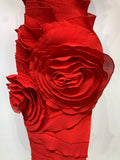 Women Sexy Backless Red Ruffled Flower Maxi Long Bodycon Bandage Dress Celebrity Elegant Evening Party Nightclub Birthday Dress