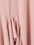 Vacation Pink Backless Mini Dress Female Plunge Neck Sleeveless Slimming Asymmetrical Hem for Urban Street Style