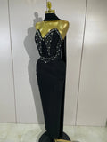 Women Evening Party Prom Luxury Birthday Wedding Guest Dresses Sexy Shiny Crystals Beading Strapless Bodycon Long Bandage Dress