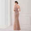 High Quality Women Design Maxi Dress Sexy One Shoulder Sequin Evening Dress Party Night Elegant Long Prom Dress Vestidos