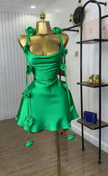 Women Floral Applique Sleeveless Strap Midi A-line Dress Summer Holiday Birthday Sexy Club Party Evening Dresses