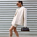 Solid Color Women's Two Piece Set Deconstructed Shoulder Design Coat Irregular Skirt Stylish Two Piece Set Fashionable Wear 2026