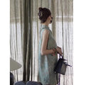 Improved Chinese Style Cheongsam Dress Summer Plus Size Women's Clothing Embroidery Qipao Long Floral Sleeveless Vest Dress