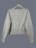 Elegant One Shoulder Beige Knitted Sweater Women's Pull Waist Off-Shoulder Sweatshirt Jumper Pullovers Clothes Autumn Winter New