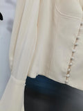 Charming Fashion Two Piece Set for Women V Neck Long Sleeve Tunic Blouse Slimming Shorts Autumn Commut Suit Female