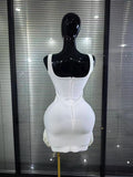 Black Skyblue Women Sleeveless Sexy O-Neck Shining Diamond Bodycon Mini Bandage Dress Birthday Party Photoshoot Stage Wear
