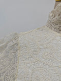 Lace Two Piece Set for Women High Neck Long Sleeve Top High Waist Bodycon Skirts Spring Suit Female New Style