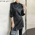 Olive Girl Black Embroidered Qipao for Garden Wedding 2026 Fairycore Photoshoot Everyday Wear S-3XL XS-3XL Plus Size Embroidered Romantic Editorial Not Costume Qipao Cheongsam Chinese Dress Chinese Heritage Fashion Women
