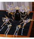 Fantasy Mermaid Princess Hair Crown Exotic Beautiful Liquid Flower Forehead Ornament Traditional Chinese Hanfu Hair Accessory