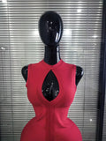 Winered Black Women Sleeveless Sexy Keyhole Bodycon Mini Bandage Dress Celebrate Nightclub Party Birthday Fashion Outfit