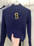 Solid Basics Spliced Hollow T Shirt for Women Stand Collar Long Sleeve Slimming Casual T Shirts Female Winter New