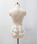 New Fashion White Color Women Sexy Halter Hollow Out Bodycon Mini Dress Backless Fashion Nightclub Party Vacation Wear