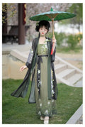 Olivegirl Song Dynasty Hanfu Summer Women's Clothing 2026 Embroidered Flower Coat Changgan Temple Strap Vest Spinning Skirt