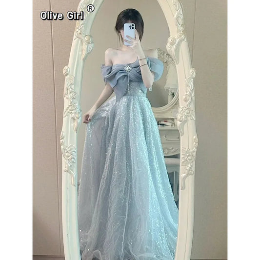 Olive Girl Dramatic Dress for Garden Wedding 2026 Fairycore Photoshoot XS-XXXL XS-3XL Plus Size Dramatic Silhouette Romantic Editorial Not Costume Hanfu Chinese Dress Traditional Chinese Clothing Chinese Heritage Fashion Women