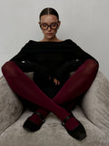 Off Shoulder Women's Knitted Sweater Knitwears Top Long Sleeve Pullovers Jumper Clothing Red Gray Brown Autumn Winter White Pull