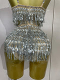 2026 New Sexy Nightclub Bar DJ Performance Dancer Stage Costume Sparkly Rhinestones Feathers Tassels Mesh See Through Bodysuits