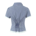 Solid Two Peice Set for Women Lapel Short Sleeve Shirt Low Waist Spliced Fungus Edge Mini Skirt Sweet Suit Female