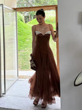 Sexy Patchwork Pleated Women's Long Dress Slim Backless Sleeveless Split Empire Female Dresses 2026 Summer Beach Party Lady Robe