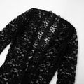 Sexy Jacquard Jumpsuit Women Sexy Mesh Patchwork Low-Neck Hollow Full Sleeve Skinny Midnight Party Clubwear Overalls