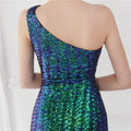 High Quality Women Design Maxi Dress Sexy One Shoulder Sequin Evening Dress Party Night Elegant Long Prom Dress Vestidos