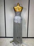 Women Sexy Strapless Shining Diamond Bandage Dress 2026 New Nightclub Eveing Party Dress Luxury Birthday Cocktail Clothing