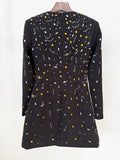 Female Luxury Diamond Crystal Suit Dress 2026 Autumn New Temperament Slim Fit Mini Dress For Women Lady Evening Robes